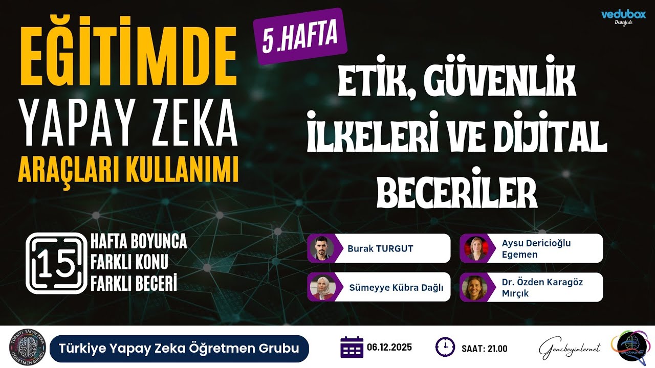 15 Haftalık Yapay Zekâ Eğitim Programı : 5.Hafta 