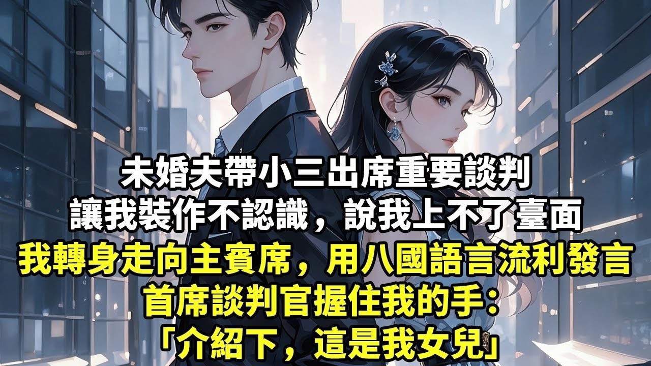 未婚夫帶小三出席重要談判 讓我裝作不認識，說我上不了臺面 我轉身走向主賓席，用八國語言流利發言 首席談判官握住我的手：“介紹下，這是我女兒”【追妻】【言情】【爽文】