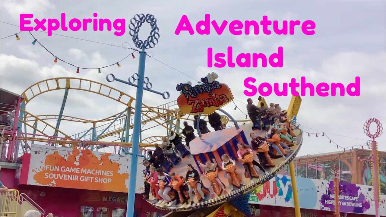 Adventure Island theme park in Southend Essex, funfair tour, rides, coasters Southend on Sea day out