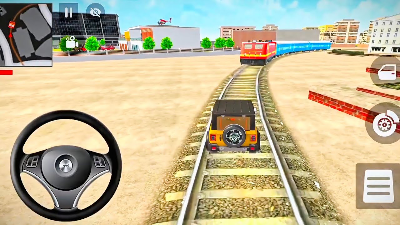 TRAIN 🚂 KE SAMNE THAR AA GAI  💥😱 INDIAN THEFT AUTO SIMULATOR 💥😱 #indiantheftautosimulator #games 
