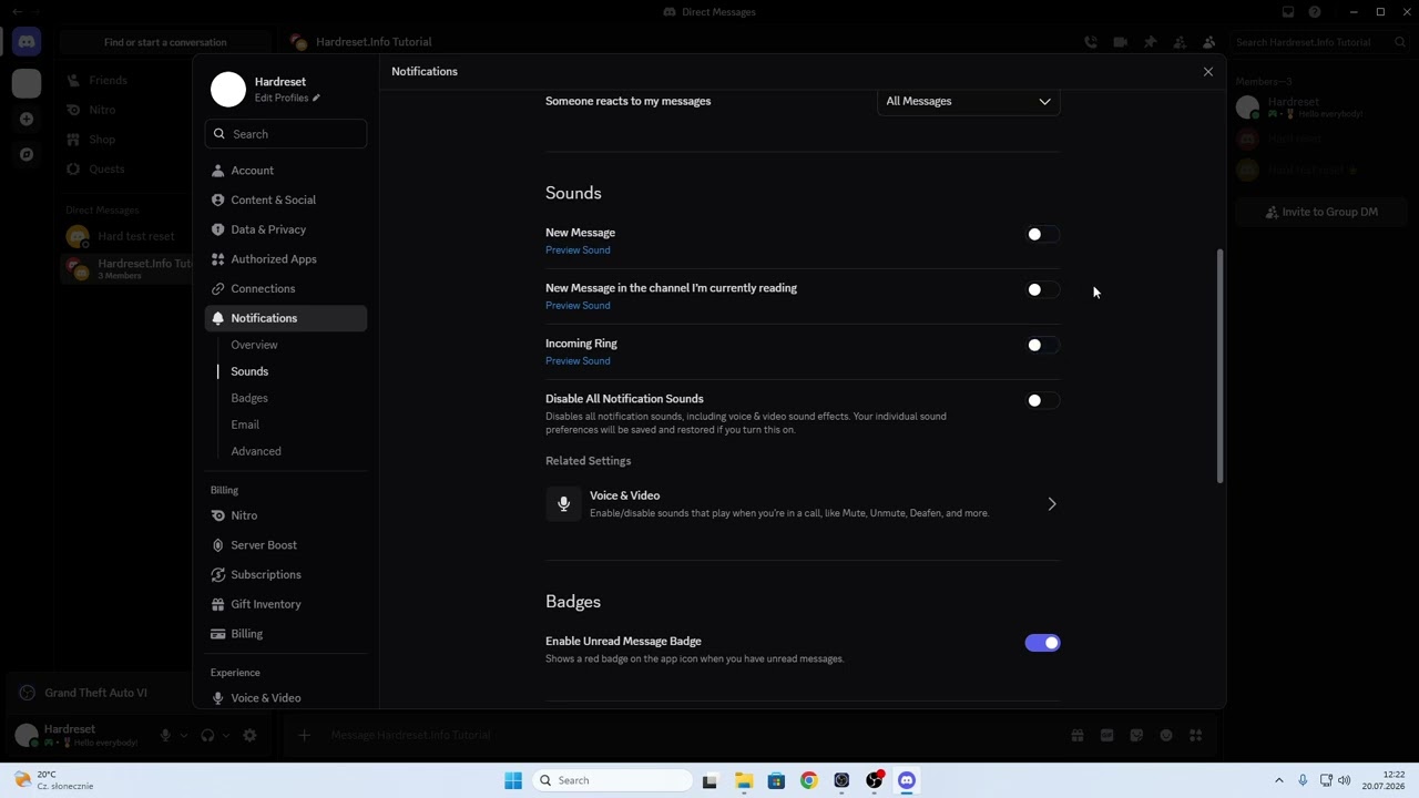 Discord: как управлять звуками уведомлений