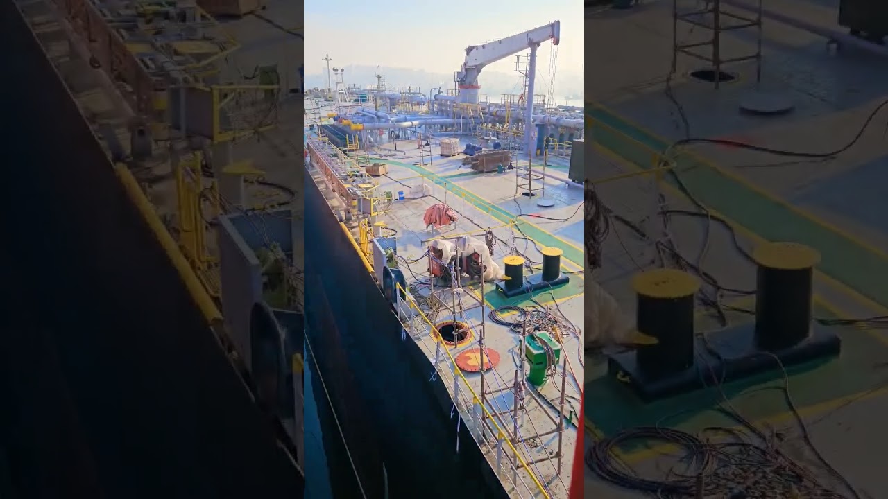 This is how you can get from one ship to another in drydock #ship #maritime #shipping #marine #sea