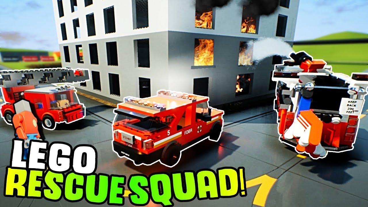 LEGO RESCUE TEAM SAVES THE CITY! - Brick Rigs Gameplay Roleplay - Lego Fire Trucks and Police Cars!