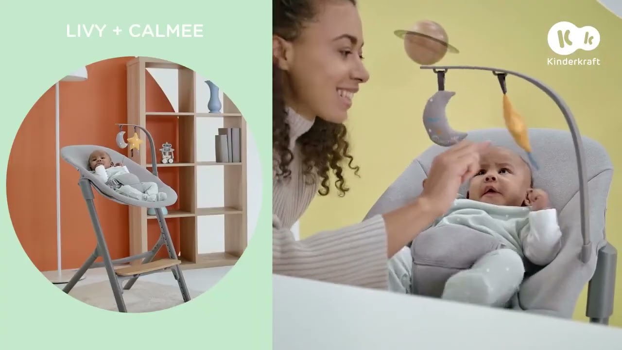 4 in 1 LIVY highchair by Kinderkraft With Calmee bouncer