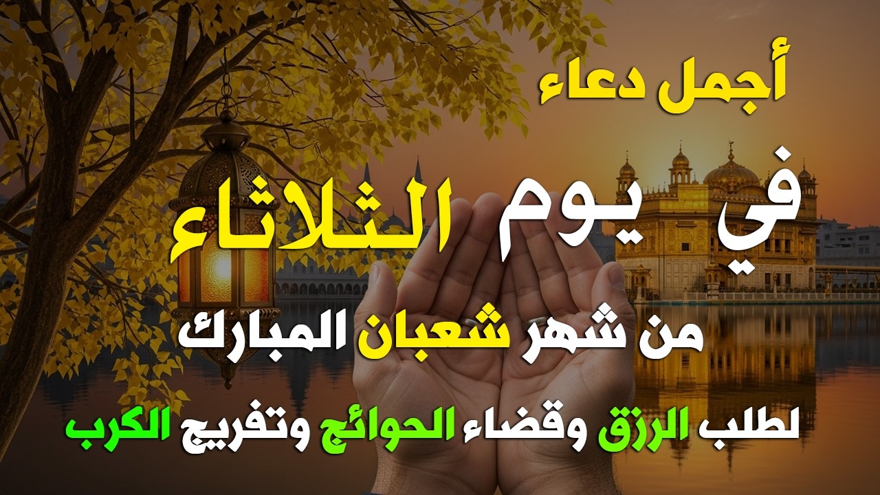 دعاء فى يوم الاربعاء المستجاب دعاء يوم 16 من شهر شعبان للرزق والشفاء العاجل وقضاء الحوائج 🤲(4k)