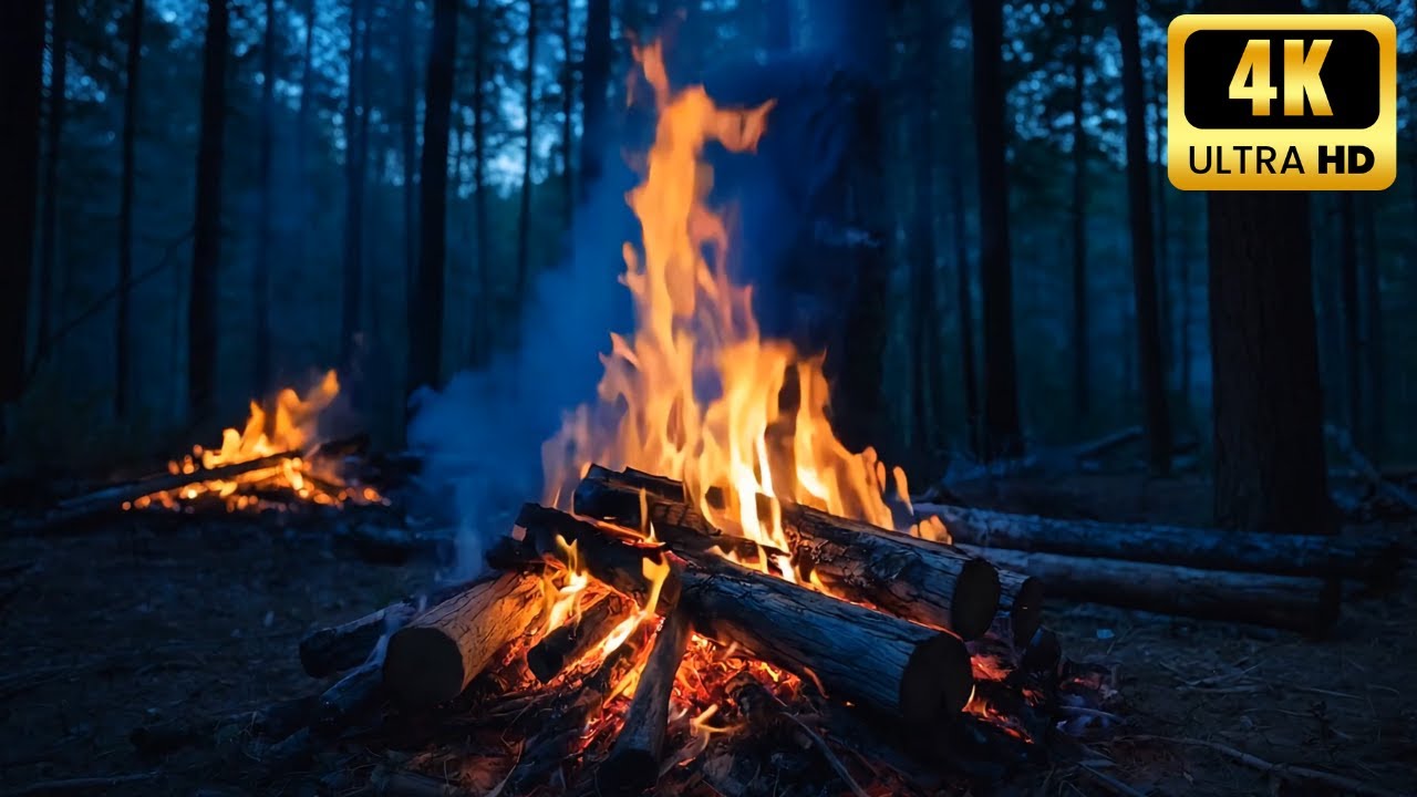 🔥 Fireplace Serenity with Burning Logs & Gentle Crackling Fire Sounds for Deep Relaxation 4K UHD V2