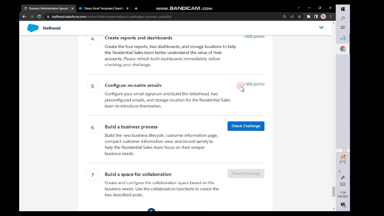 Business Administration Specialist |  Challenge 5 | Configure reusable emails
