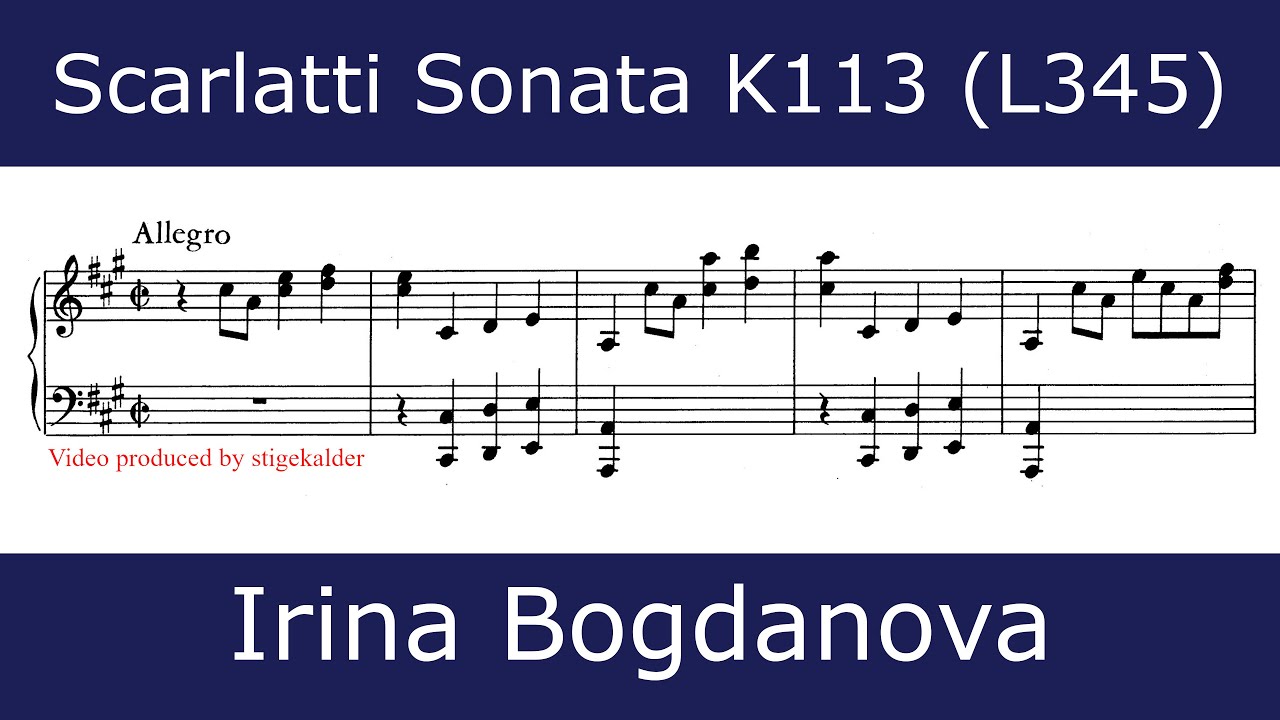 Domenico Scarlatti - Sonata in A major K113 (Irina Bogdanova)