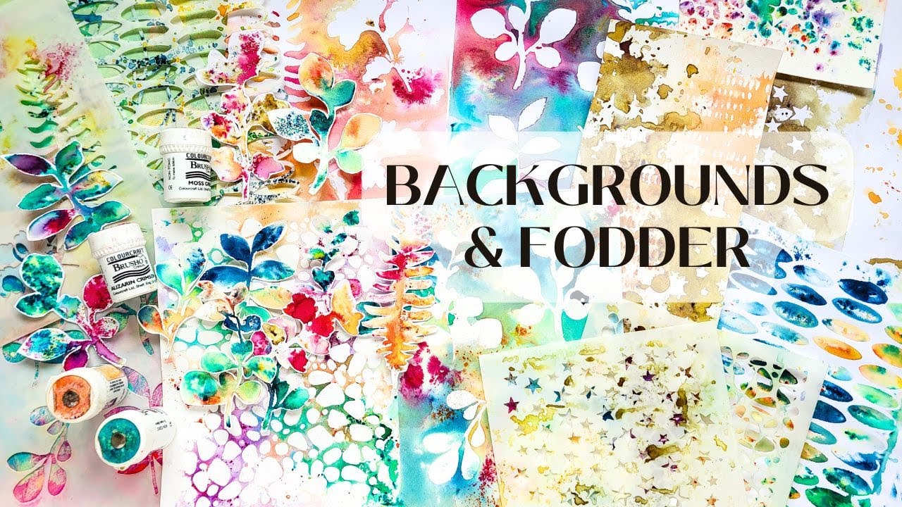 Having Fun with Stencils and Pigment Powders - Backgrounds and Collage Fodder