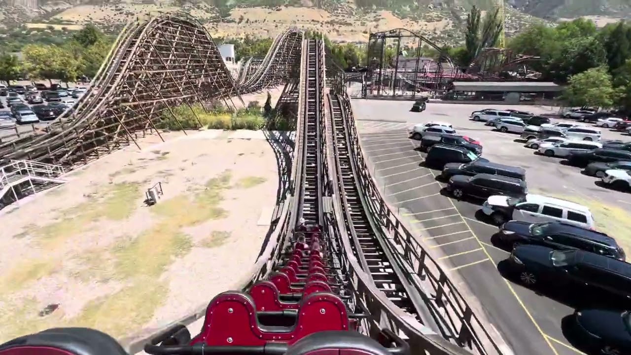 [104 YEARS] Wooden Roller Coaster Back row POV | Lagoon Amusement Park | 8/17/25