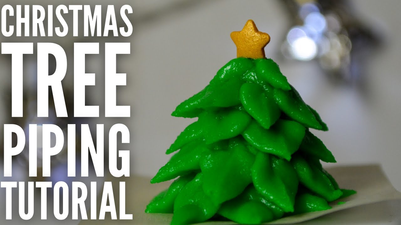 How to pipe a buttercream Christmas tree! Easy Beginner Christmas piping tutorial