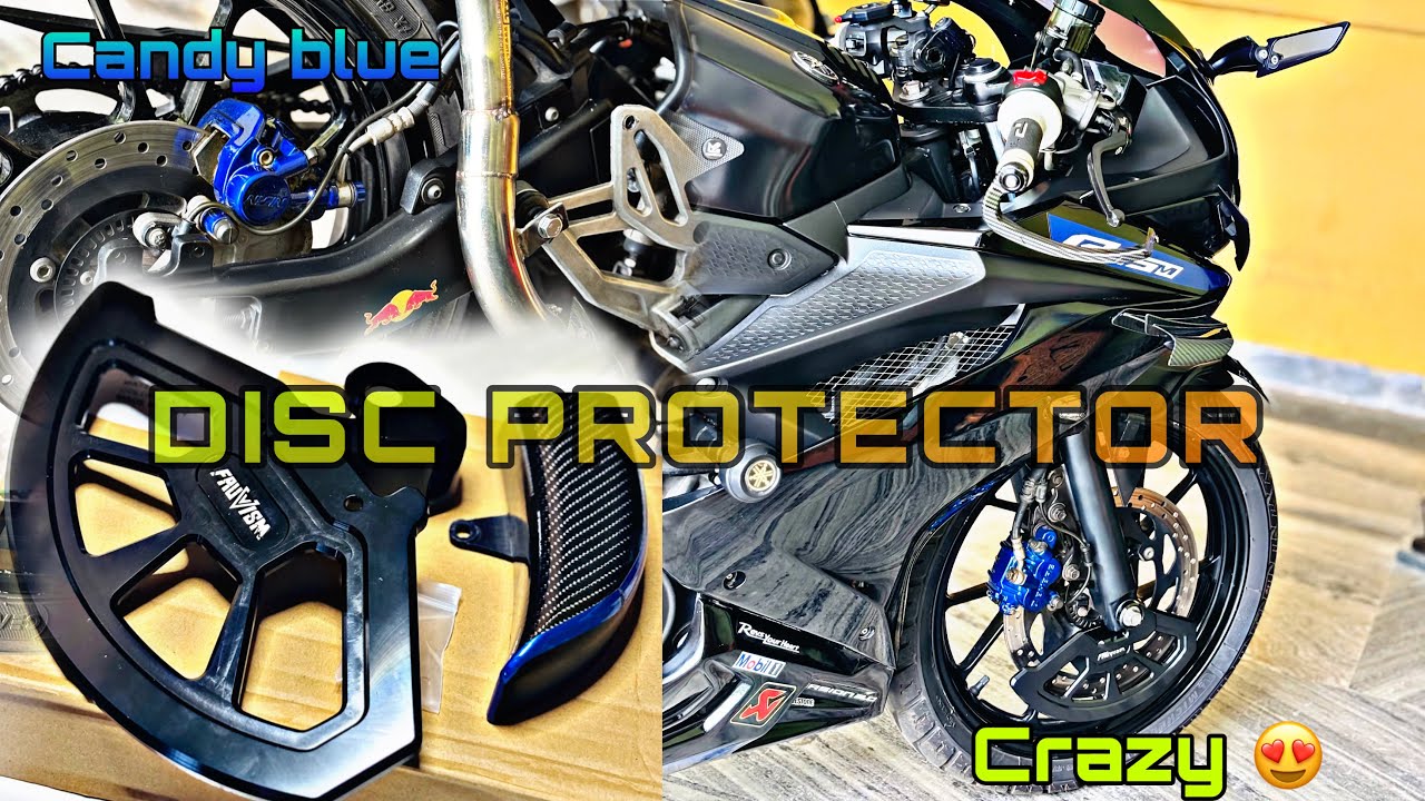 Best Quality Disc Protector Installed on R15 V3 |First in YouTube🤩|Rear Caliper paint in Candy blue😍