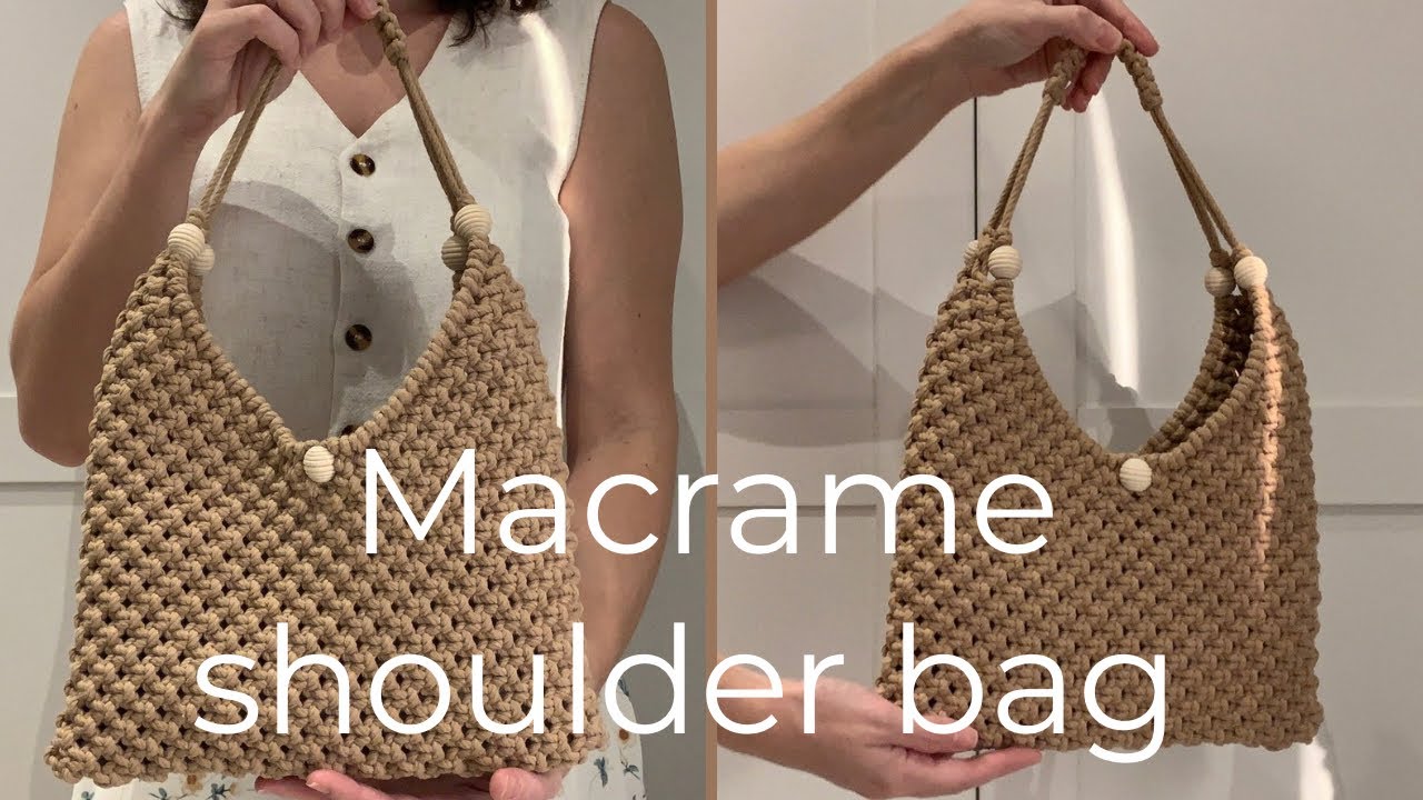Bolsa de Ombro em Macramê – Linda, prática e fácil de fazer! 👜✨ 