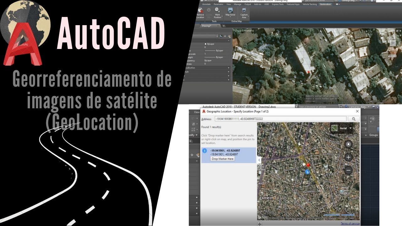 AutoCAD - Inserir imagens de satélite georreferenciadas e em escala utilizando o GeoLocation