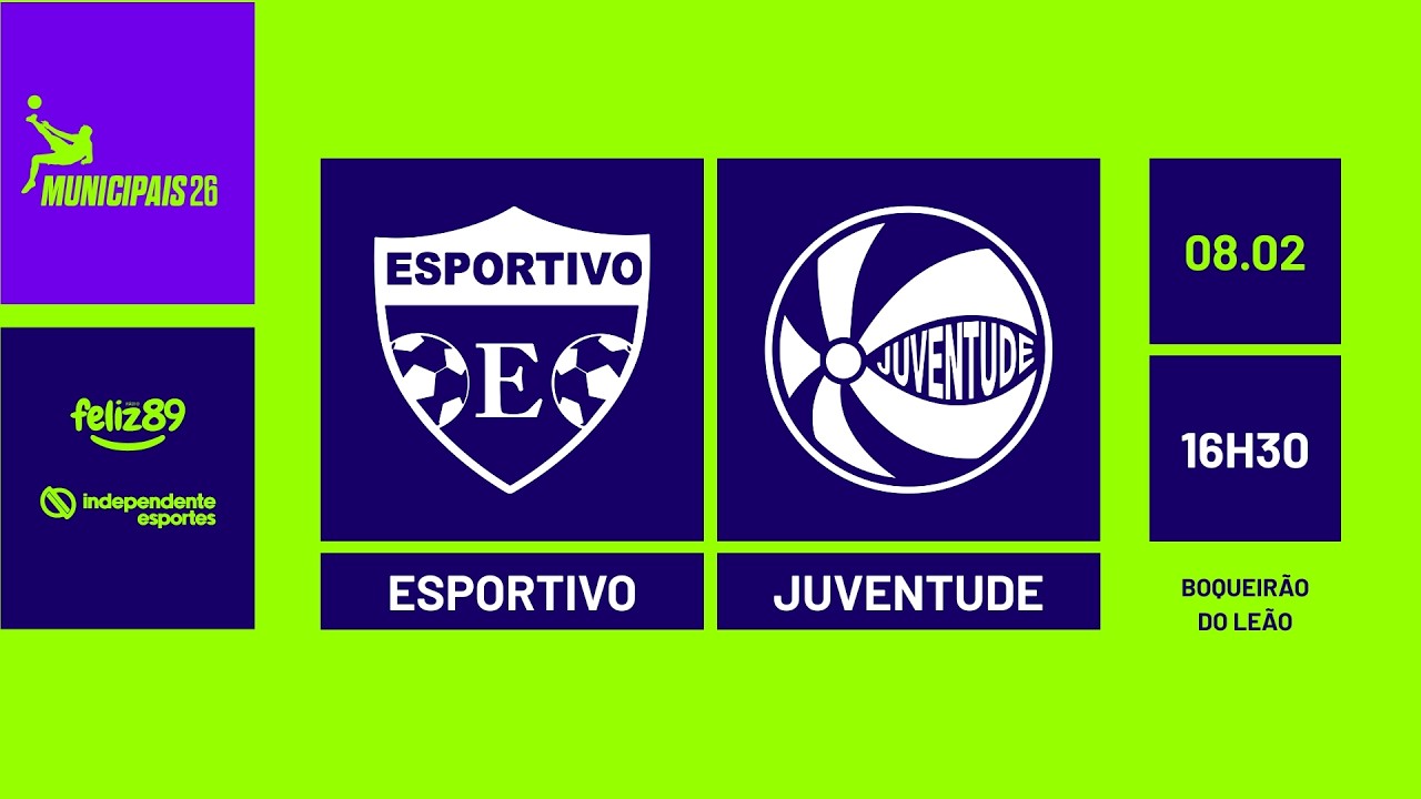 ESPORTIVO x JUVENTUDE DE LINHA ARAÇÁ | MUNICIPAL DE BOQUEIRÃO DO LEÃO | AO VIVO | 08/02/2026