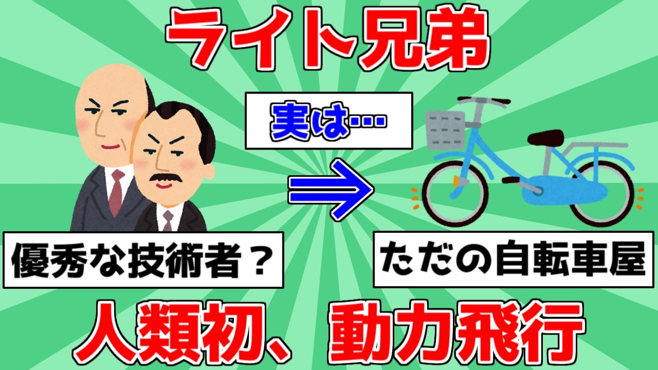 【偉人】ライト兄弟！人類初、動力飛行を成功【ゆっくり解説】