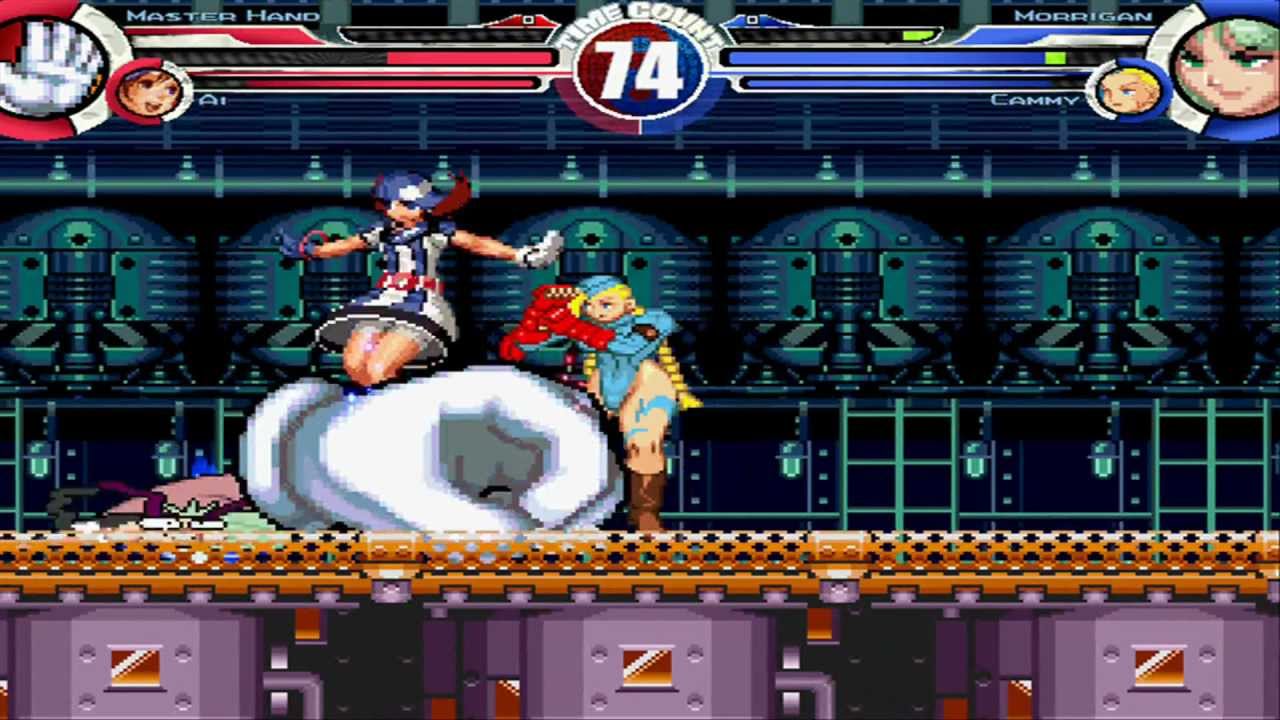 Master Hand & Ai vs Morrigan & Cammy MUGEN Battle!!!