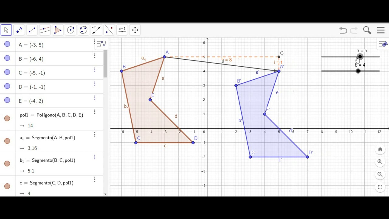 Traslación de figuras con GeoGebra