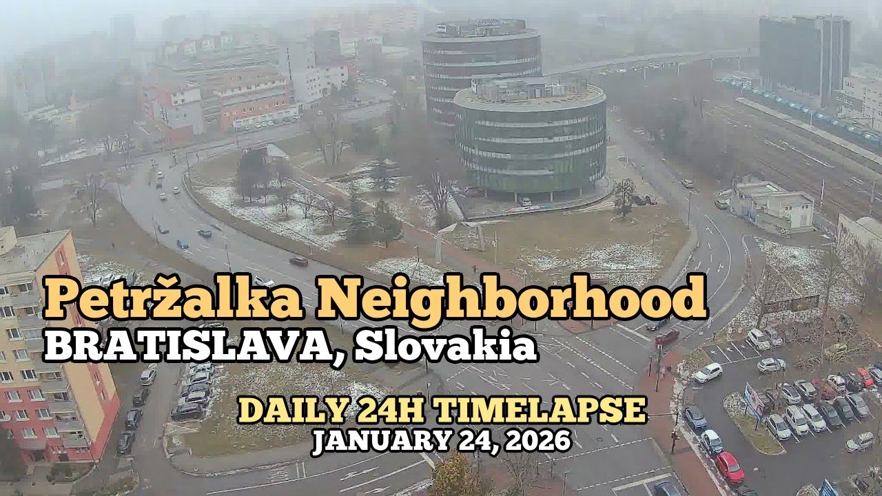 Petržalka Neighborhood - Daily Timelapse: January 24, 2026 [Bratislava, Slovakia]