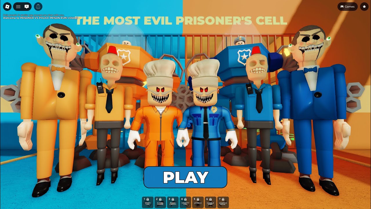 PRISONER VS POLICE PRISON RUN! Roblox Obby Gameplay Walkthrough No Death 4k