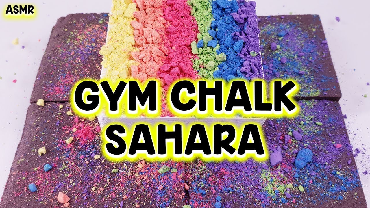 ASMR Colorful Gym Chalk and Sahara Floral Foam - Satisfying Floral Foam ASMR