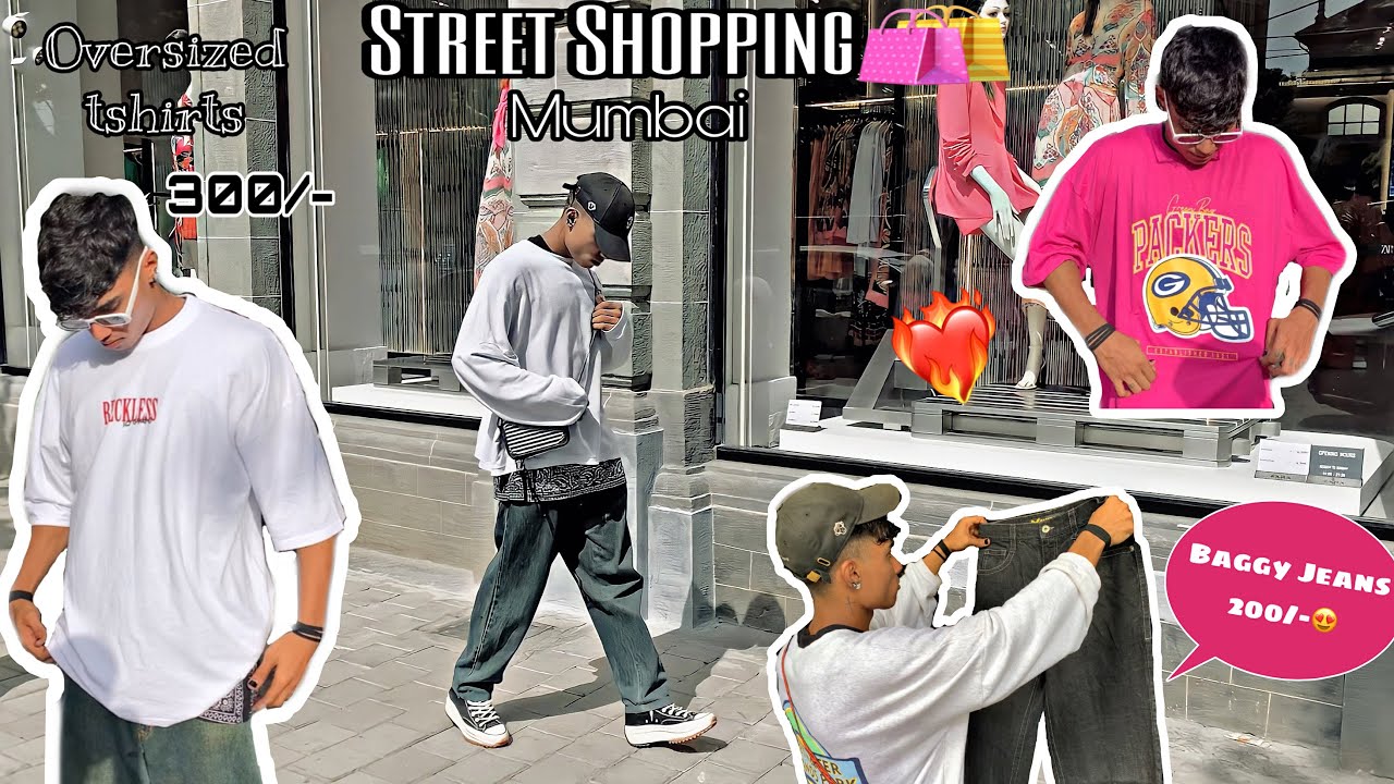 Oversized Tshirts and Baggy Jeans in just 200/-Rs | Cheapest Clothes Market | Colaba Causeway Market