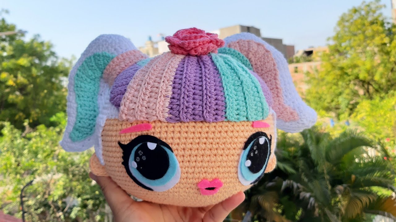 MUÑECA LOL UNICORNIO AMIGURUMI A CROCHET - CÓMO TEJER MECHONES DE CABEZA