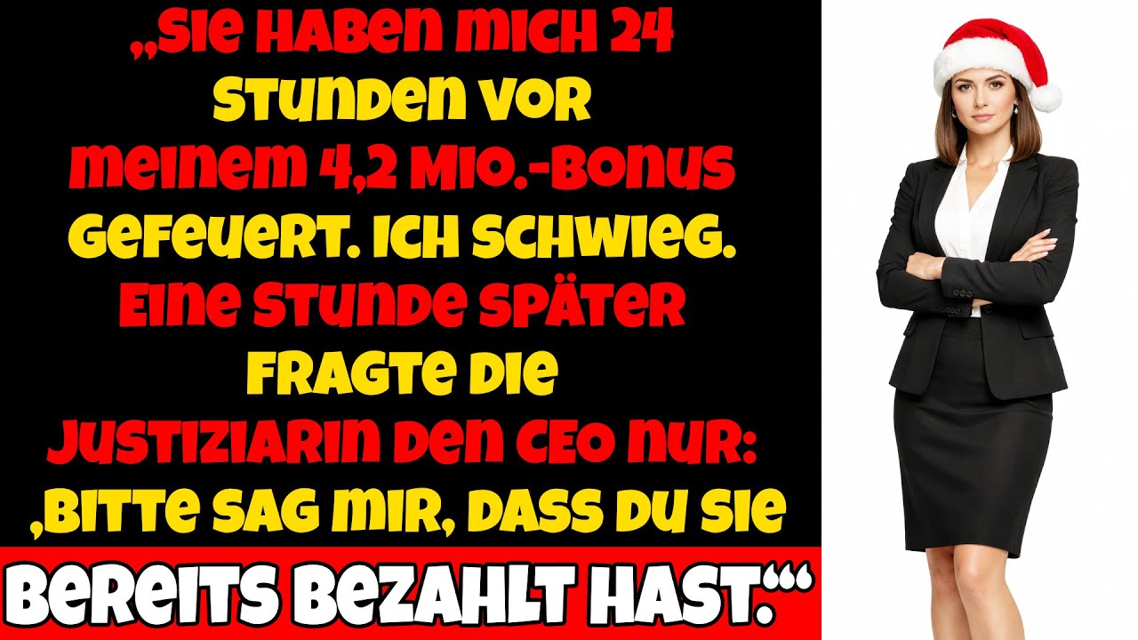 24 Stunden vor dem Bonus gefeuert – doch die Justiziarin stellte nur eine Frage…