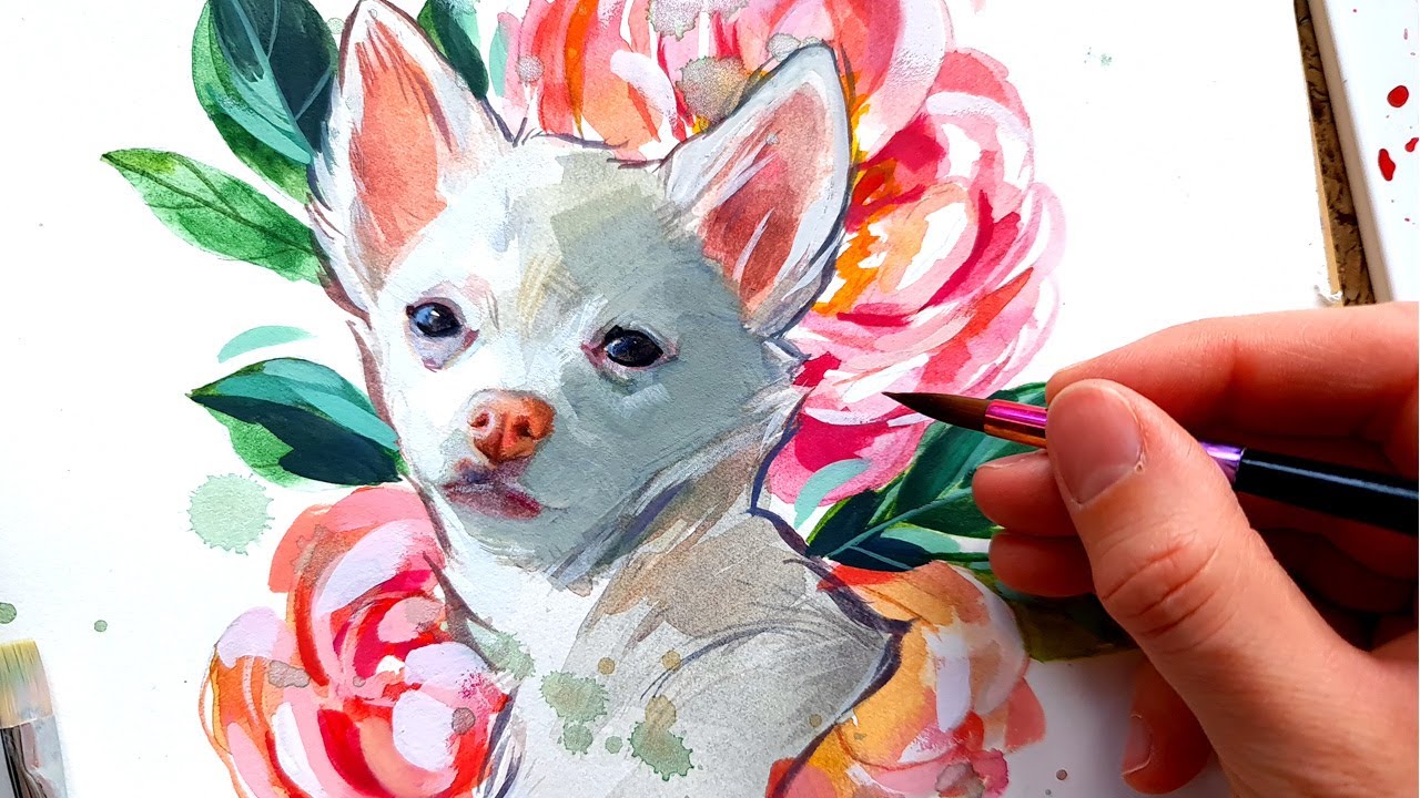 How to Paint a Pet Portrait you can be PROUD of! || Watercolor & Mixed Media  Painting Tutorial