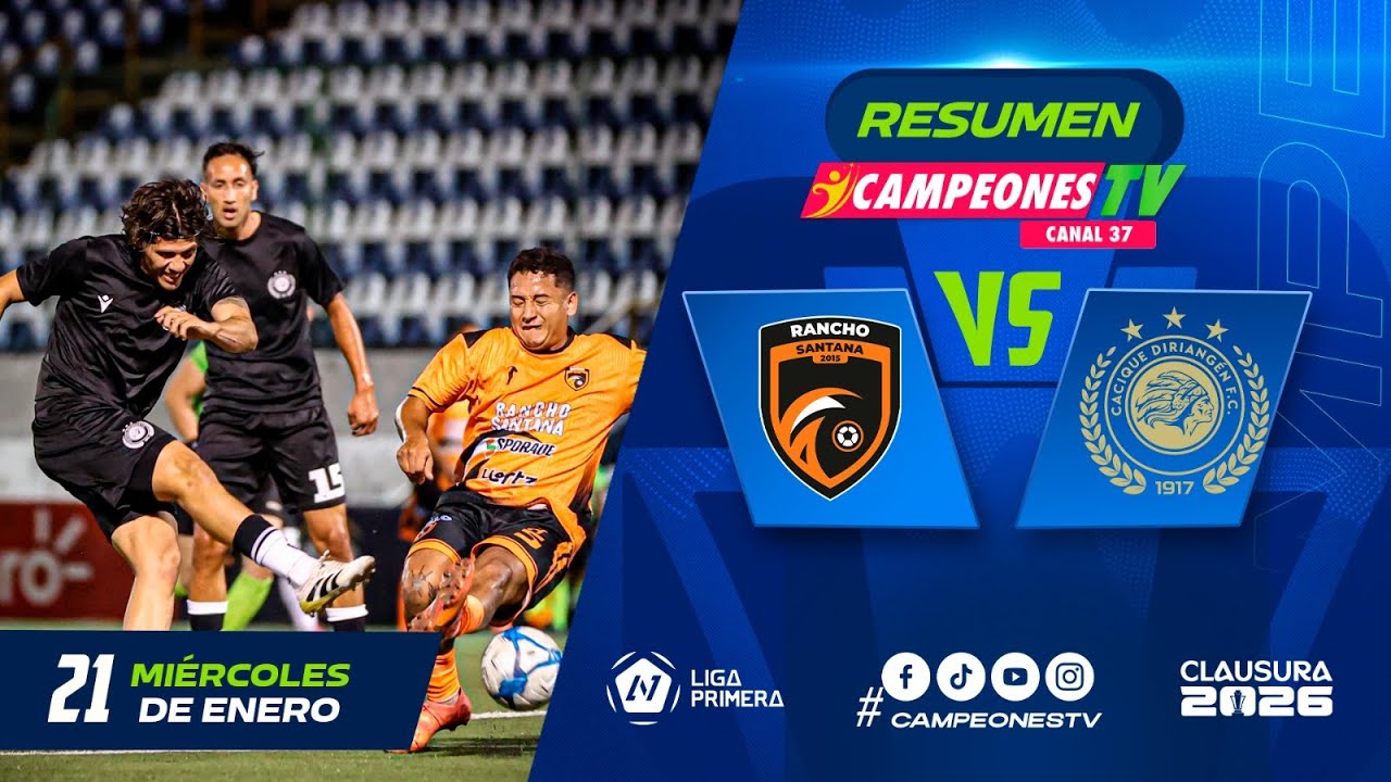 🏆 ¡GOLEADA DE CAMPEÓN! Diriangén aplasta 0-4 a Rancho Santana | Resumen y Goles Jornada 1