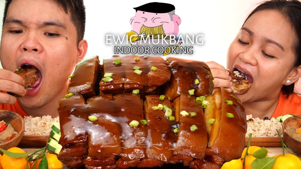 INDOOR COOKING | BRAISED PORK BELLY Mukbang | Filipino Food Mukbang | Collab @SimpleBisdak
