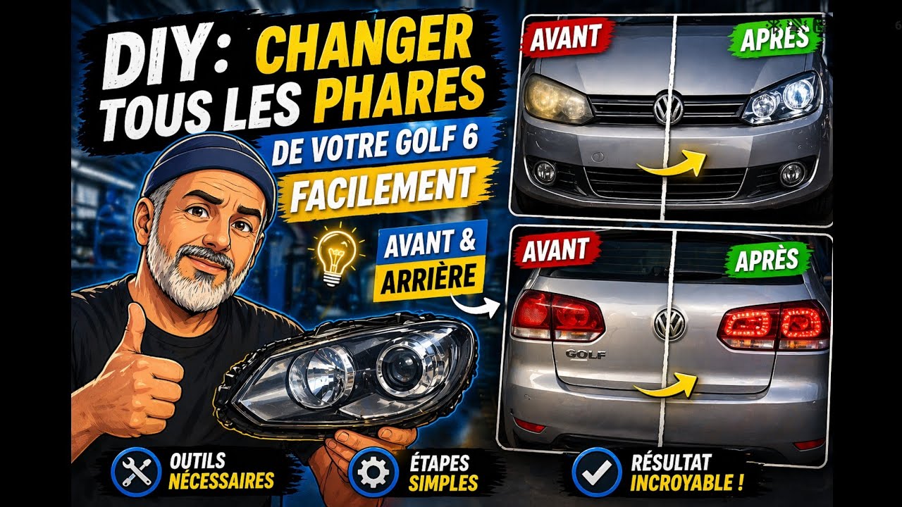 DIY : Changer Tous les Phares de votre Golf 6 Facilement 💡🔙 (Avant & Arrière)