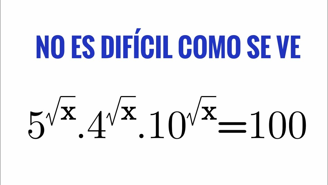 Con logaritmos la solución es directa/Producto de potencias de exponente una raíz cuadrada