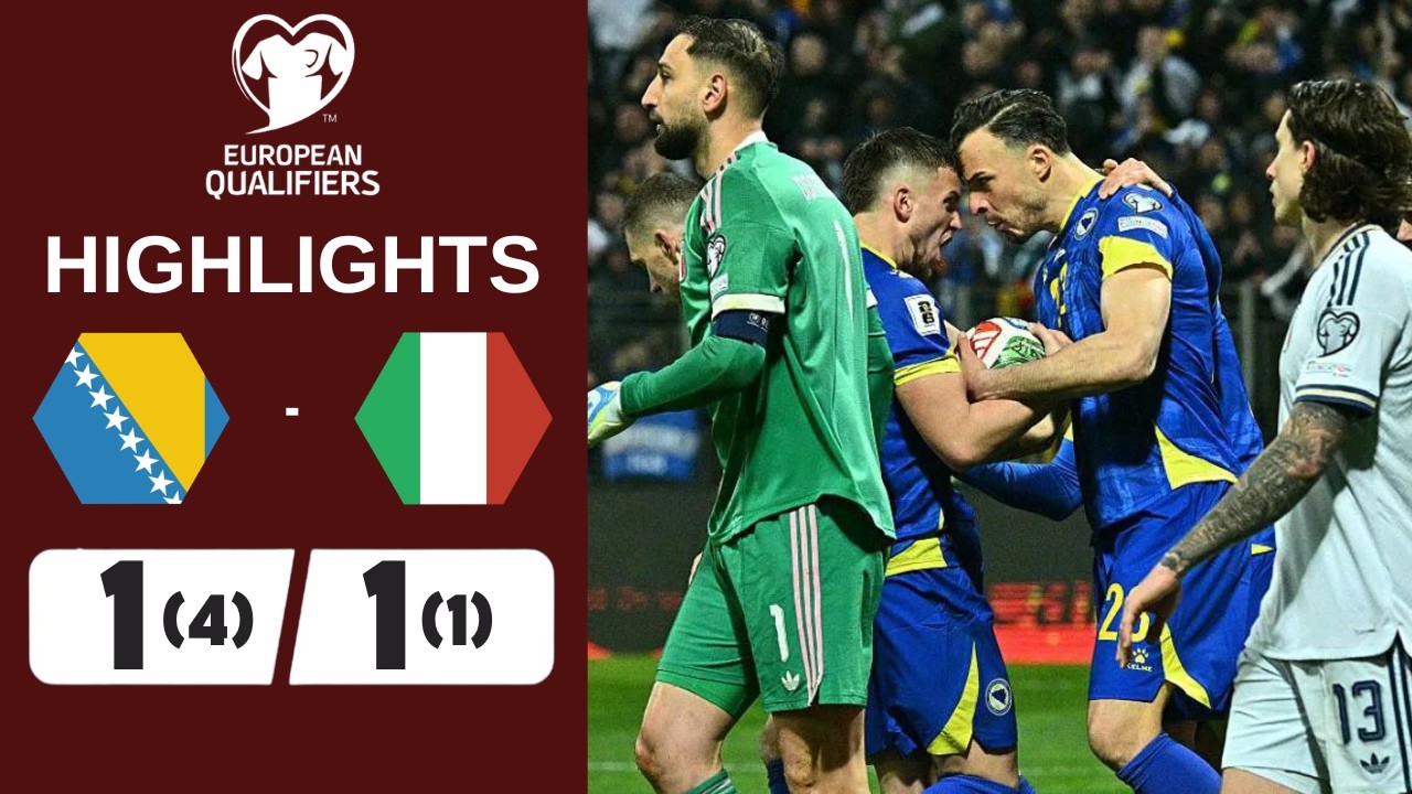 Bosnia vs Italy | 1-1 (PEN 4-1) | Highlights | World Cup Qualifiers | italy vs bosnia herzegovina