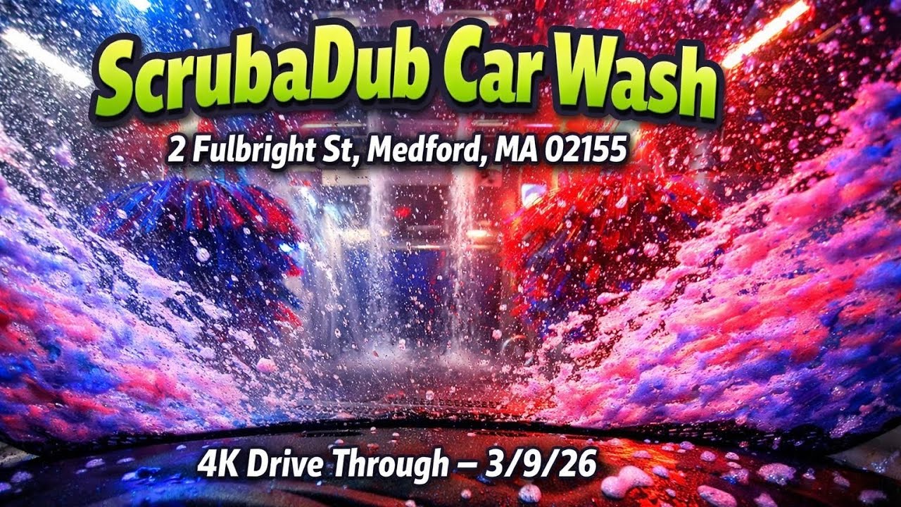 ScrubaDub Car Wash Medford 💦 4K Drive Through Experience &ndash; 2 Fulbright St Medford MA - 3/9/26