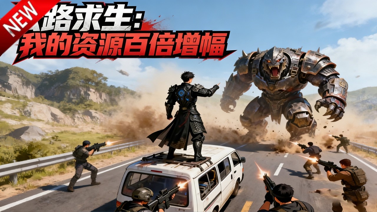 💥【新番上线】公路求生游戏开启，众人挣扎求生，他却靠无限增幅系统躺赢成神！《公路求生：我的资源可以无限增幅》全集 Multi SUB #热血 #漫剧 #动漫魔女