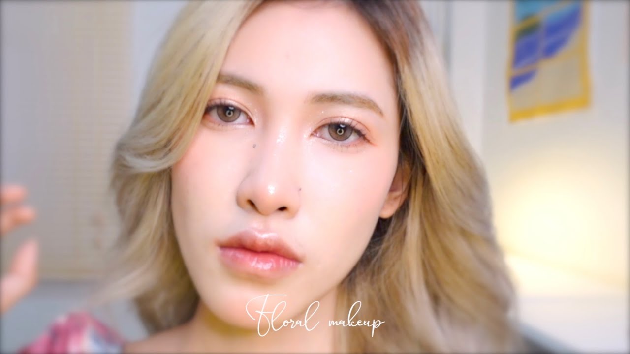 sweet floral makeup 🌷🍑 แต่งหน้าหวานฉ่ำ โทนพีช | sherrypim