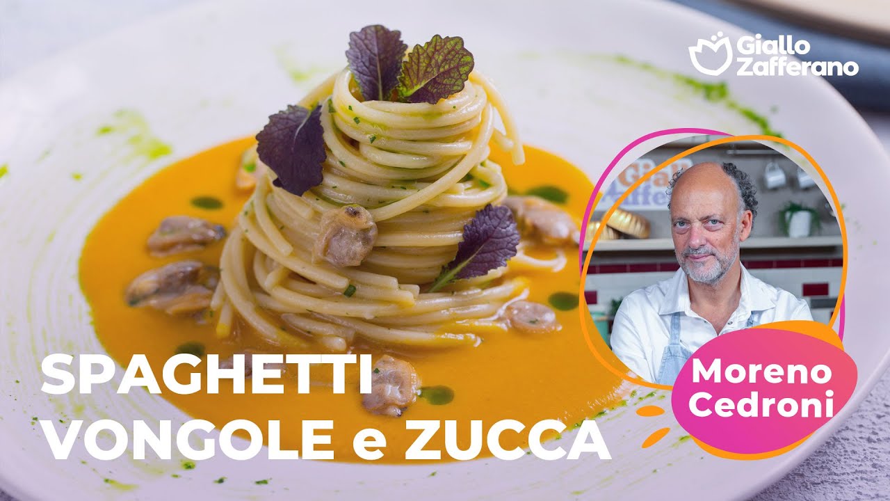 SPAGHETTI VONGOLE, SALSA di ZUCCA e mostarda di MANDARINO dello CHEF STELLATO MORENO CEDRONI🍝🦪🍊
