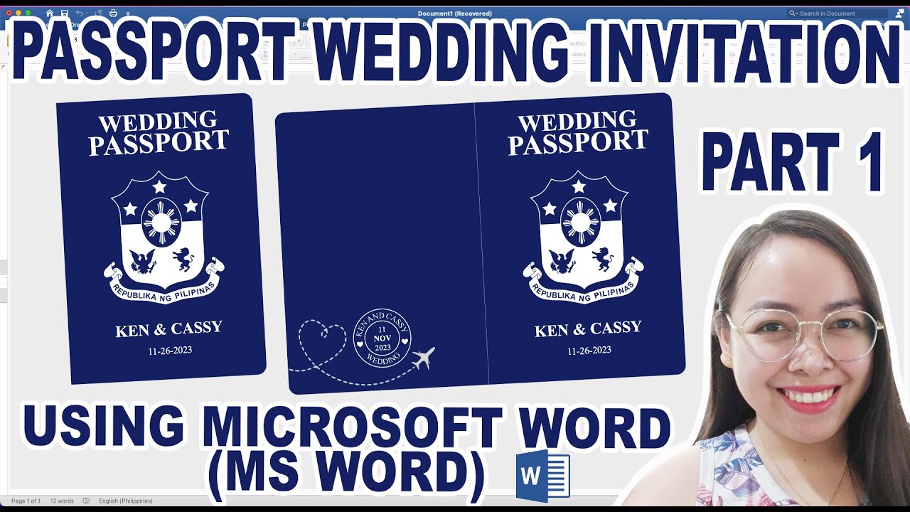 HOW TO MAKE PASSPORT WEDDING INVITATION USING MICROSOFT WORD (MS WORD) | PART 1 | Cassy Soriano