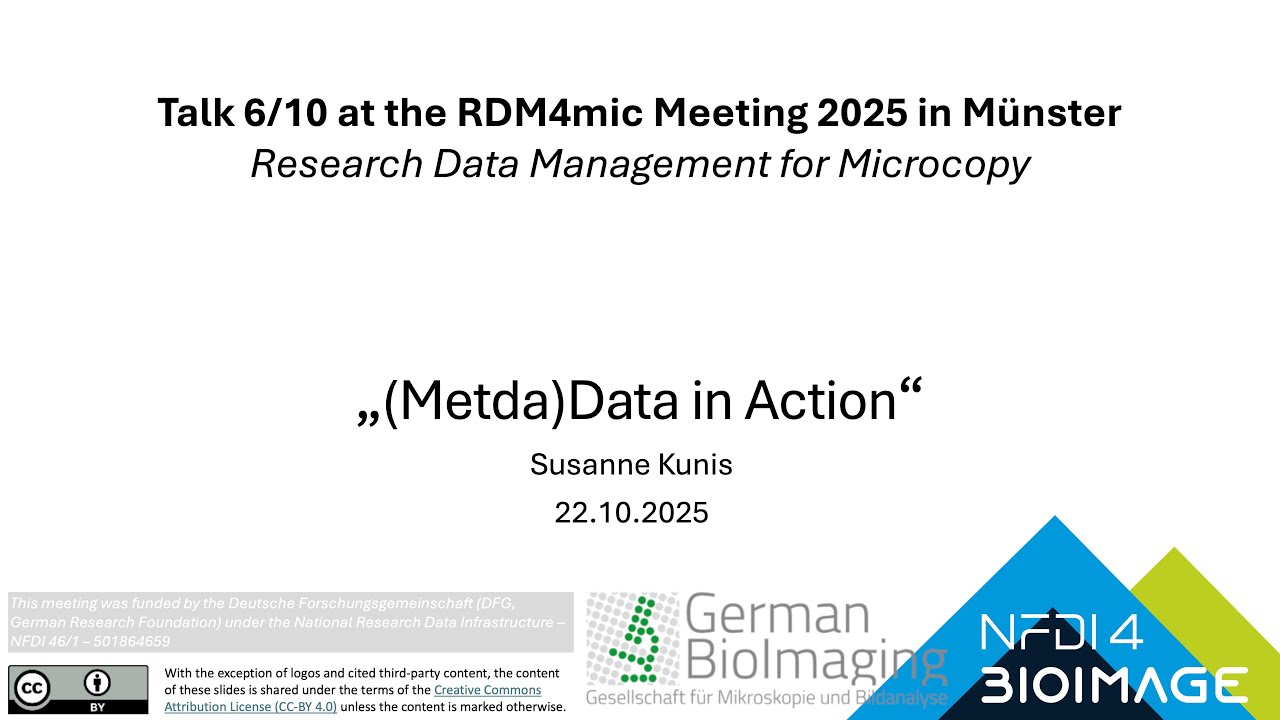 Talk 6/10 RDM4mic 2025: (Meta)Data in Action – S. Kunis