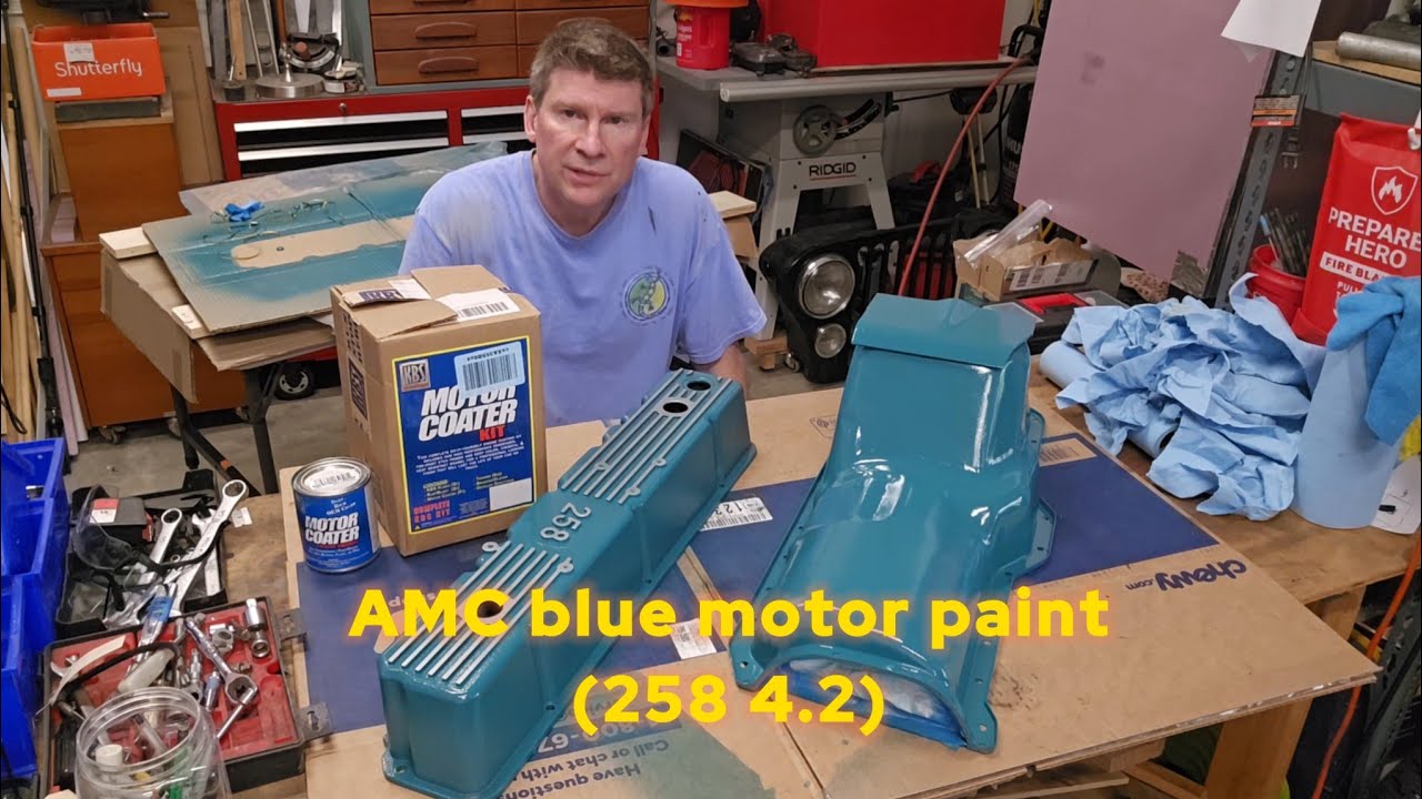 AMC blue painting with KBS motor coater kit - valve cover & oil pan