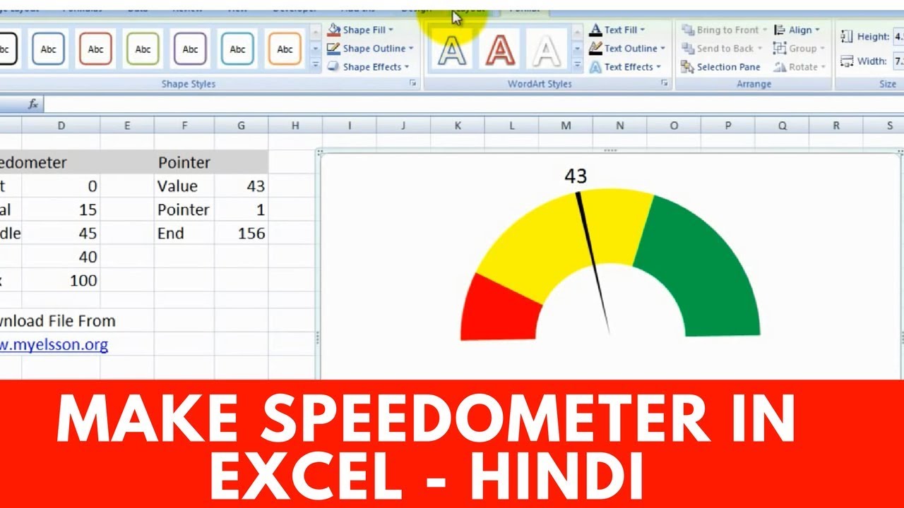 Make Speedometer Chart in Excel Hindi