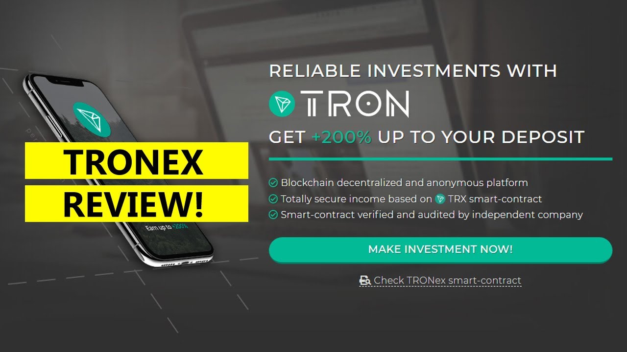 Tronex Review - Secure Investment Platform on TRON blockchain