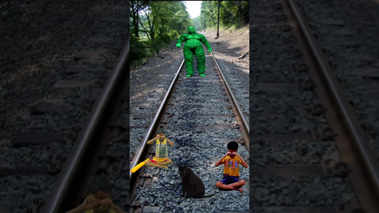 green gorilla attack on elephant and baby boy #funny #vfxmantu #automobile #vfx #animals #comedy