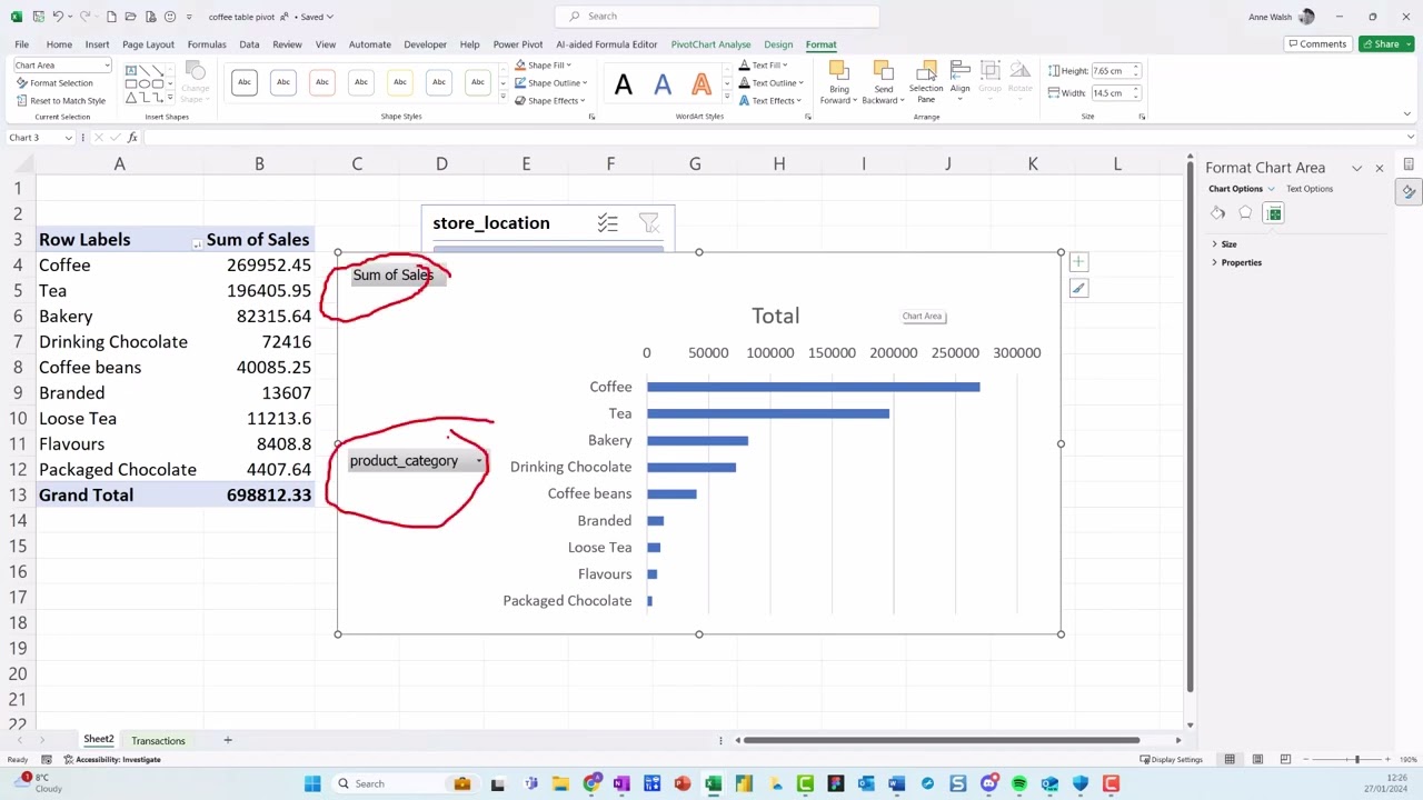 How to create a dynamic pivot table and chart with slicer and timeline