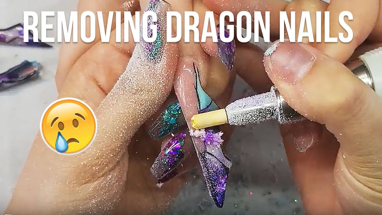 REMOVING EXTREME DRAGON NAILS | MAKING THEM 'PRACTICAL' | KHAKI GREEN AND GOLD NAILS