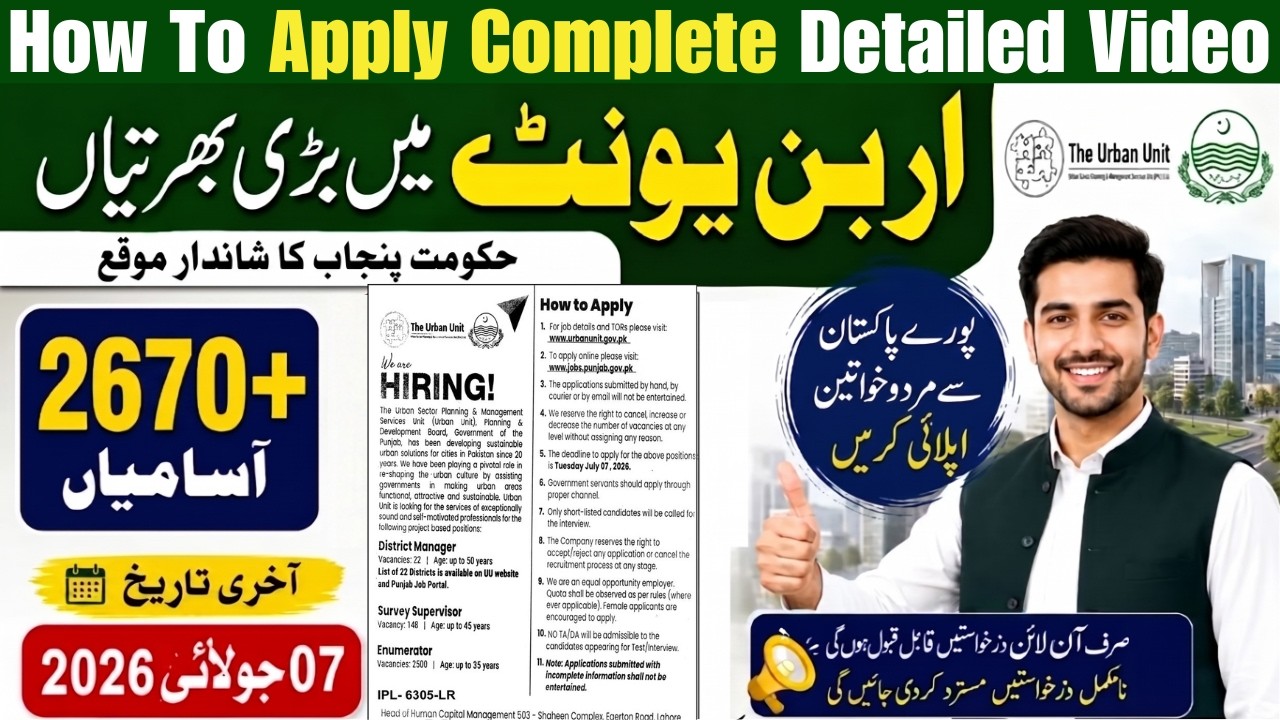 2670 Urban Unit Jobs 2026 Online Apply | How To Apply For Urban Unit Jobs 2026 | Latest Govt Jobs