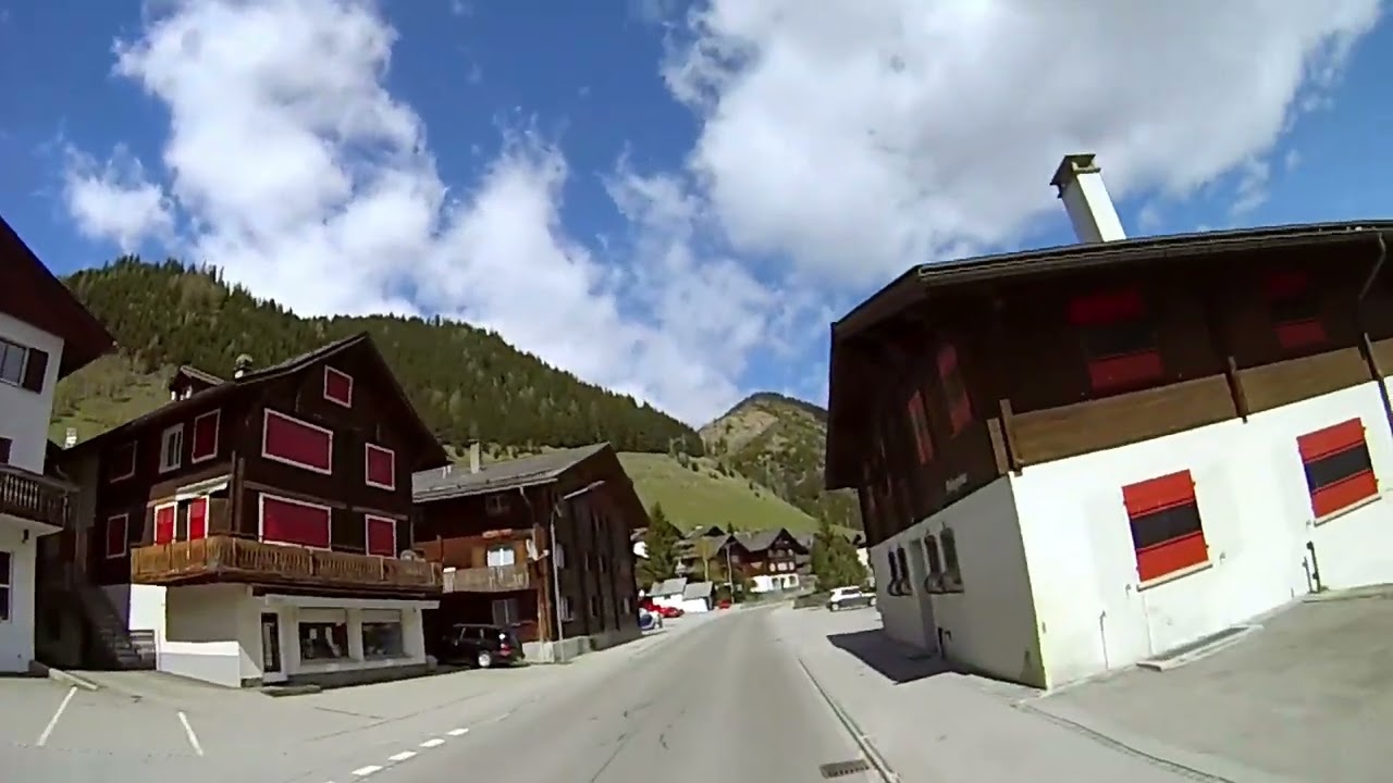 Eurovelo 15 - Rhine Cycle Route - Day 1 - Part 13 - Cycling Through Sedrun, Switzerland - Remastered