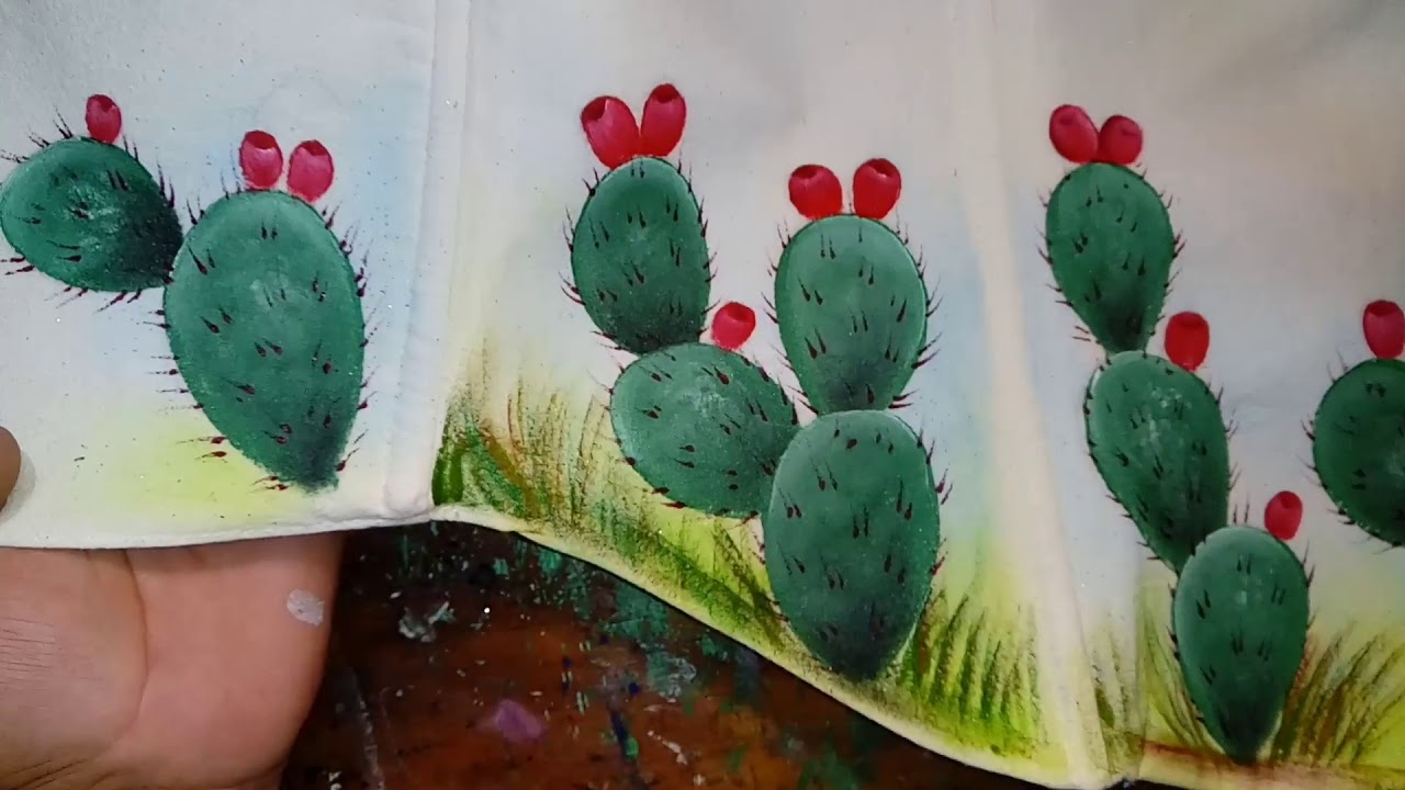 Pintando nopal con Alfre Severo.