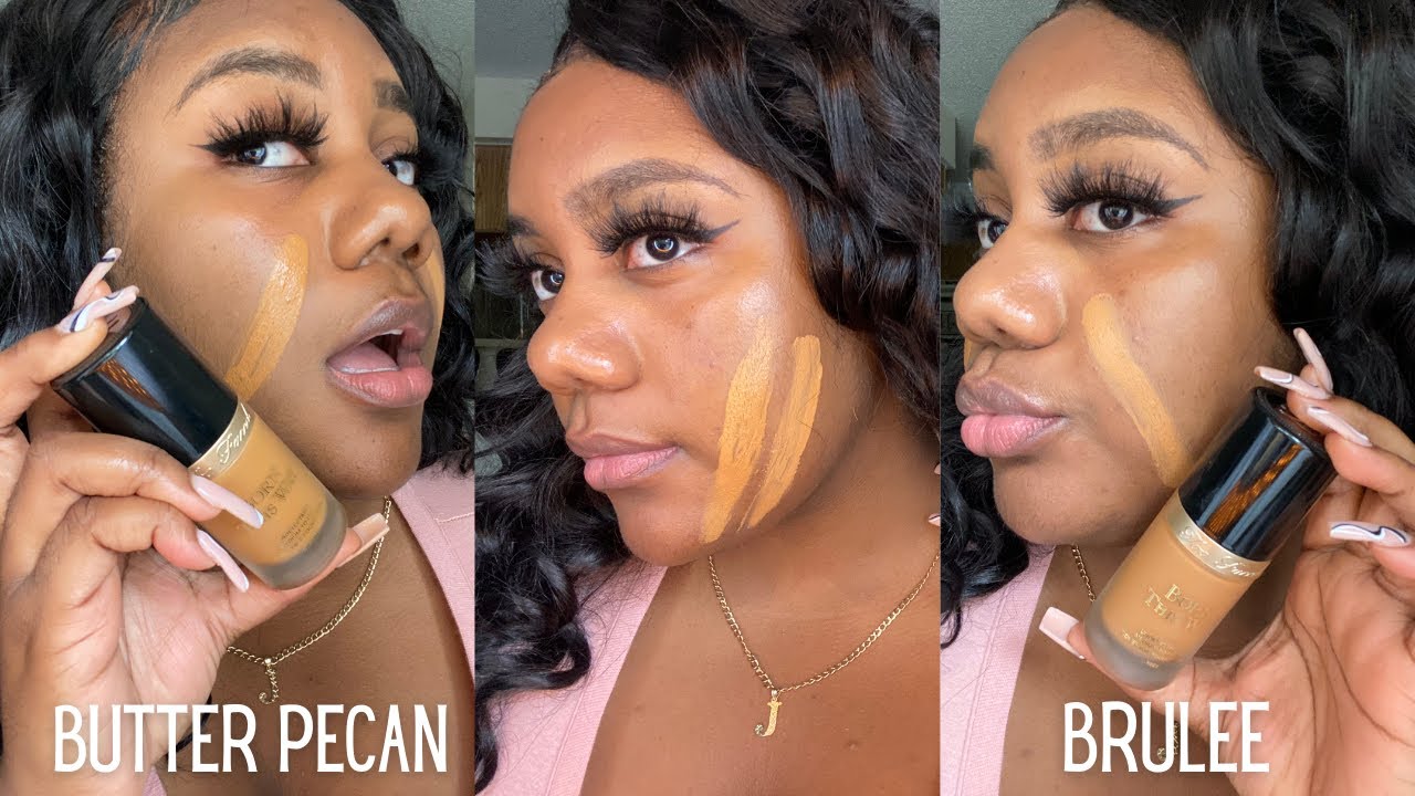 TOO FACED BORN THIS WAY FOUNDATION SWATCHES | BUTTER PECAN  OR BRULEE?? | JACKIE AINA